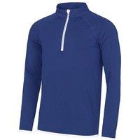 AWDis Men's Just Cool Half Zip Sweatshirt in Blue | Size: Large
