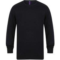 Henbury Men's Crew Neck 12 Gauge Fine Knit Jumper Sweatshirt in Navy | Size: Medium