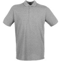 Henbury Men's Modern Fit Cotton Pique Polo Shirt in Grey | Size: XS