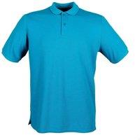 Henbury Men's Modern Fit Cotton Pique Polo Shirt in Dark Blue | Size: Small