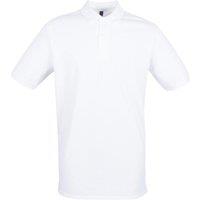 Henbury Men's Modern Fit Cotton Pique Polo Shirt in White | Size: XS