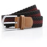 Asquith & Fox Men's Two Colour Stripe Braid Stretch Belt in Black