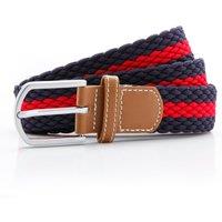 Asquith & Fox Men's Two Colour Stripe Braid Stretch Belt in Navy