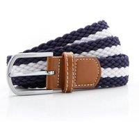 Asquith & Fox Men's Two Colour Stripe Braid Stretch Belt in Navy