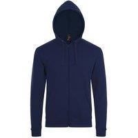 SOL'S Men's Stone Zip Up Plain Hoodie in Navy | Size: Large