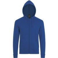 SOL'S Men's Stone Zip Up Plain Hoodie in Blue | Size: XS