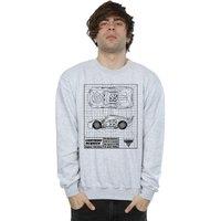Disney Men's Cars Lightning McQueen Blueprint Sweatshirt in Grey | Size: 3XL