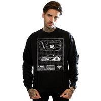 Disney Men's Cars Cruz Ramirez Blueprint Sweatshirt in Black | Size: XL