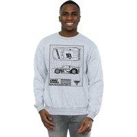 Disney Men's Cars Cruz Ramirez Blueprint Sweatshirt in Grey | Size: Large