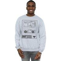 Disney Men's Cars Jackson Storm Blueprint Sweatshirt in Grey | Size: 2XL