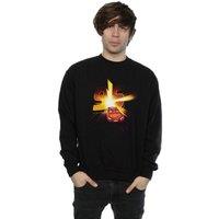 Disney Men's Cars Lightning McQueen Burst Sweatshirt in Black | Size: 3XL