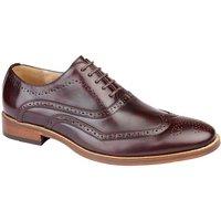 Goor Men's 5 Eye Wing Capped Oxford Brogues in Maroon | Size: 9