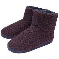Dunlop Men's Furry Sherpa Memory Foam Slipper Boots in Burgundy | Size: 7