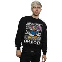 Disney Men's Donald Duck Christmas Fair Isle Sweatshirt in Black | Size: Small