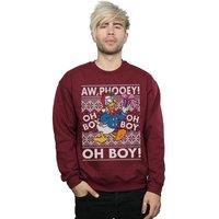 Disney Men's Donald Duck Christmas Fair Isle Sweatshirt in Burgundy | Size: Large