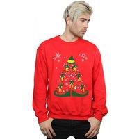Elf Men's Christmas Tree Sweatshirt in Red | Size: 3XL