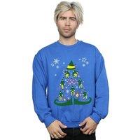 Elf Men's Christmas Tree Sweatshirt in Blue | Size: 3XL