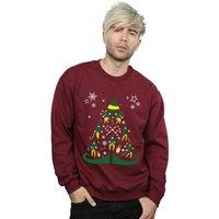 Elf Men's Christmas Tree Sweatshirt in Burgundy | Size: Medium