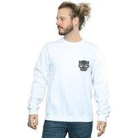 Marvel Men's Black Panther Black On Black Chest Print Sweatshirt in White | Size: 3XL
