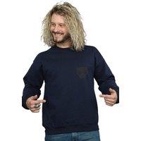 Marvel Men's Black Panther Black On Black Chest Print Sweatshirt in Navy | Size: 2XL