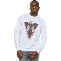 Marvel Men's Black Panther Tribal Heads Sweatshirt in White | Size: Large
