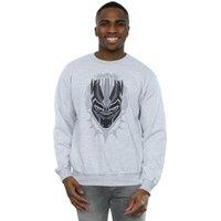 Marvel Men's Black Panther Head Sweatshirt in Grey | Size: 2XL