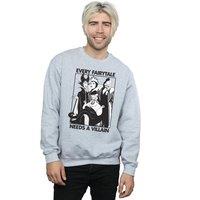 Disney Men's Every Fairy Tale Needs A Villain Sweatshirt in Grey | Size: 3XL