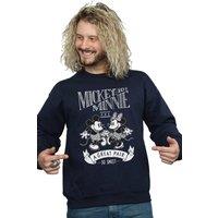 Disney Men's Mickey & Minnie Mouse Great Pair Sweatshirt in Navy | Size: 3XL