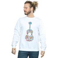Disney Men's Coco Guitar Pattern Sweatshirt in White | Size: Small