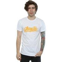 Marvel Men's Avengers Infinity War Orange Logo T-Shirt in White | Size: Medium