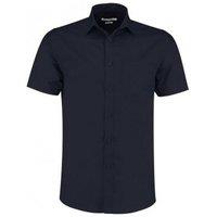 Kustom Kit Men's Short Sleeve Tailored Poplin Shirt in Dark Navy | Size: 19.5 in