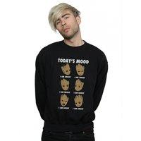 Marvel Men's Guardians Of The Galaxy Groot Todays Mood Sweatshirt in Black | Size: Large
