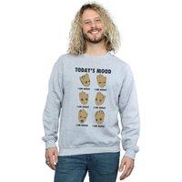 Marvel Men's Guardians Of The Galaxy Groot Todays Mood Sweatshirt in Grey | Size: XL