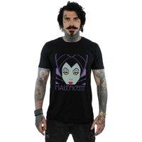 Disney Men's Maleficent Cropped Head T-Shirt in Black | Size: Small