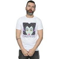 Disney Men's Maleficent Cropped Head T-Shirt in White | Size: 2XL