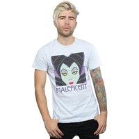 Disney Men's Maleficent Cropped Head T-Shirt in Grey | Size: 2XL