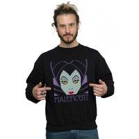 Disney Men's Maleficent Cropped Head Sweatshirt in Black | Size: Small