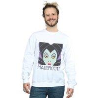 Disney Men's Maleficent Cropped Head Sweatshirt in White | Size: Medium