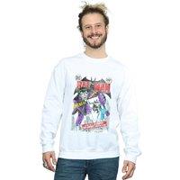 DC Comics Men's Batman Joker Playing Card Cover Sweatshirt in White | Size: Medium