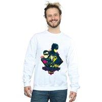 DC Comics Men's Batman TV Series Character Pop Art Sweatshirt in White | Size: Medium