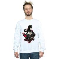 DC Comics Men's Batman TV Series Character Skyline Sweatshirt in White | Size: XL
