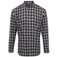 Premier Men's Mulligan Check Long Sleeve Shirt in Dark Grey | Size: 3XL