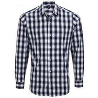 Premier Men's Mulligan Check Long Sleeve Shirt in Off-White | Size: 2XL