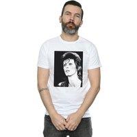 David Bowie Men's Ziggy Looking T-Shirt in White | Size: Small