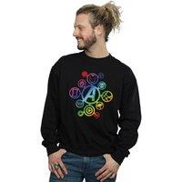 Marvel Men's Avengers Infinity War Rainbow Icons Sweatshirt in Black | Size: XL