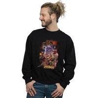 Marvel Men's Avengers Infinity War Character Poster Sweatshirt in Black | Size: 3XL