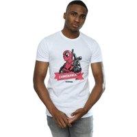 Marvel Men's Deadpool Chimichanga Finger T-Shirt in White | Size: Medium