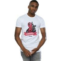 Marvel Men's Deadpool Chimichanga Finger T-Shirt in White | Size: 2XL