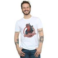 Marvel Men's Deadpool Gun Finger T-Shirt in White | Size: Small