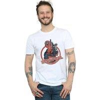 Marvel Men's Deadpool Gun Finger T-Shirt in White | Size: 2XL